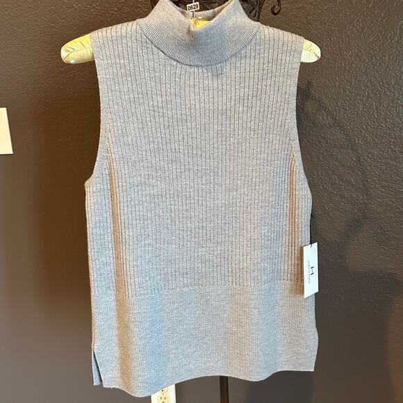 NWT, H by Halston Women’s Sz Small Heather Gray Ribbed Sweater Vest K629 - Picture 5 of 15